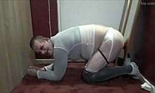 Bisexual crossdresser mark wright takes ass fuck ass to mouth then swallows piss cum