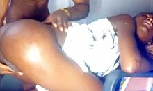 skinny african teen slut bent over takes rough hard pounding