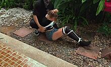 i spot this park beauty tie her up tickle moan outdoors