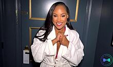 busty ebony milf spreads legs for bbc while hubby's away cheating slut takes every inch deep