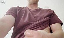 Daring guy strokes big cock in public outdoor solo thrill