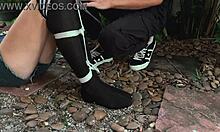 i spot this park beauty tie her up tickle moan outdoors