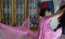 Servant fucks busty desi bhabhi laundry quickie?