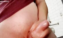 Daring guy strokes big cock in public outdoor solo thrill