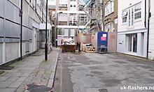 British Milf Amateur Flashes Small Tits And Pussy To Construction Workers Outdoor Public