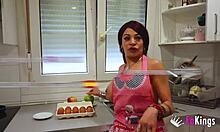 i'm like totally crazy for this mature colombian milf vanesa feeding me her huge tits