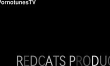 milf red cat's legs tied tight for homemade machine pussy pounding