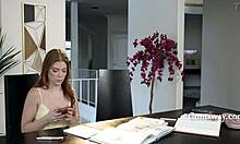 Neighbor seduces cute 18+ teen into pussy licking scissoring squirting and wild lesbian orgasm