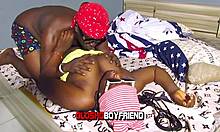 Chubby girlfriend deepthroats boyfriend's huge black cock for first time