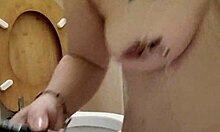 Humiliated French slave maid flashes toilet bound for public dirty talk degradation