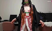 Nezuko kamado sucks and rides zenitsu's dick while muzan hunts her