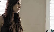 Redhead teen coaxed from lesbian secret into boyfriend's tempting straight encounter