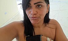 she took creampie in pussy then showered naked outdoors for neighbors to watch!