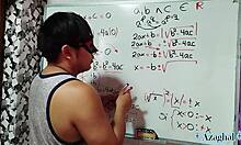 Japanese Student Nerd Demonstrates Erotic Second Degree Equation Sex