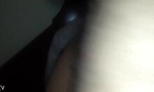 Oiled body bent over for painful doggystyle relief