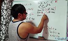 Japanese Student Nerd Demonstrates Erotic Second Degree Equation Sex