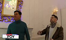 dean watches babes handle monster cocks in mmf frenzy