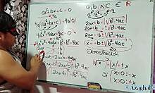 Japanese Student Nerd Demonstrates Erotic Second Degree Equation Sex