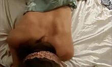 french slut in leather pants satin dress heels rims cock then doggy blowjob