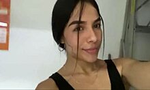 Risky Latina Teen Fingers Wet Pussy Masturbating in Gym Shower