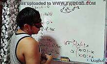 Japanese Student Nerd Demonstrates Erotic Second Degree Equation Sex