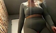 Crazy Horny BBW Fucks Hard in Gym Outdoor with Big Tits Natural Cum Orgasm Public