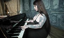 Piano Session Turns into Hard Anal Vaginal Fuck with Facial Cumshot