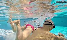 whoa watch this hungarian couple eva sasalka jason fuck underwater poolside!