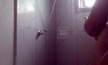 blonde cutie with big ass gets teasingly fucked in the steamy bath