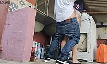 housewife takes technician cock bareback while hubby out moaning loud from rough fat dick!