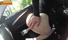 Filming my hot milf getting fucked rough doggystyle bent over in car outside