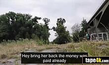 hot czech brunette gf fucks stranger for cash while asshole bf watches outdoor