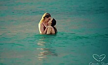 Olive Gee promo blonde milf licks girlfriend pussy bed