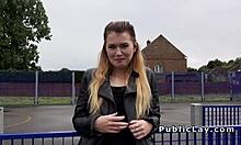 Blonde Brit Fucks Cock for Cash Outdoors!