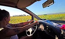 Damiana pounds hard in sunflower field challenge!