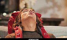 Axel haze rushes home to jerk off on couch but stepmom surprises him 😏🍆💦