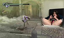 lovense gamer bimbo in pigtails vibes to bayonetta episode 4 orgasm