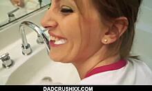 GINGER TEEN MAYA KENDRIK FUCKS DADDY POV BRUSHING TEETH HARD!