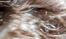 Amateur wife gulps cock hungrily in homemade deepthroat blowjob frenzy