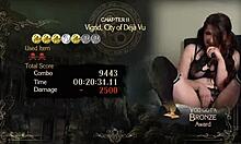 lovense gamer bimbo in pigtails vibes to bayonetta episode 4 orgasm