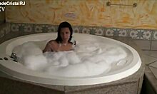 Sultry Latina Housewife Flashes Wet Shaved Pussy in Rio Hotel Suite Behind Scenes
