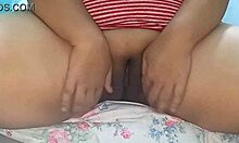 adorable chubby latina's juicy big pussy drips wet from horny teasing