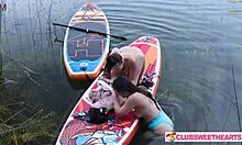 three sexy shaved teens lick wet pussies in outdoor threesome fingering frenzy