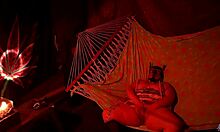 bbw teases her wet chubby pussy in tent then fingers to moaning orgasm in hammock