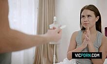 bratty stepbrother sneaks hot brunette stepsister jenny fer into sucking deep before wild fucking frenzy