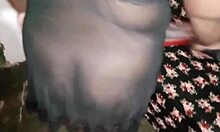 See-Through Negligee Housewife No Panties Tease