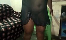 See-Through Negligee Housewife No Panties Tease