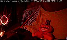 bbw teases her wet chubby pussy in tent then fingers to moaning orgasm in hammock