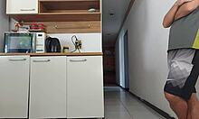 Risky Kitchen Tryst While Hubby Showers