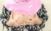 mysterious hijab stepsis masturbates wildly for boyfriend?